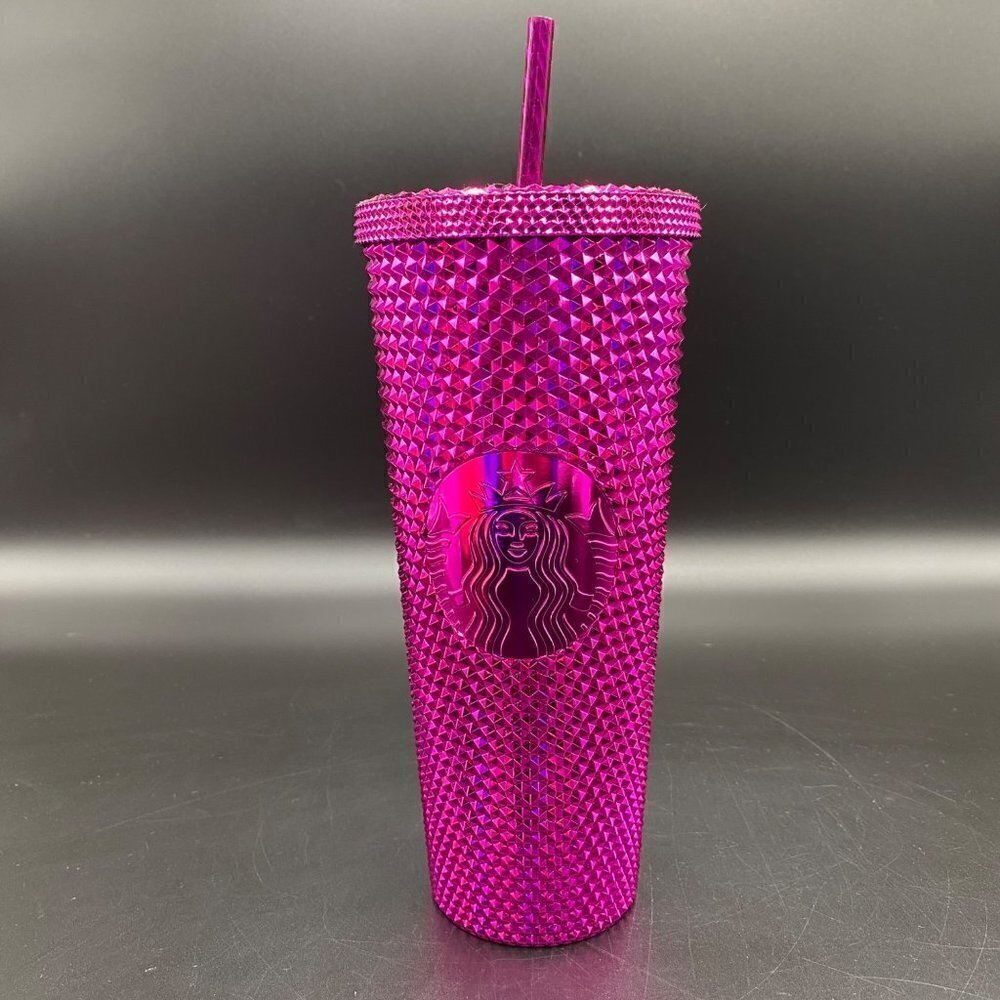 2021 Starbucks Sangria Pink Chrome Studded Venti 24oz Tumbler